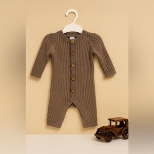 Carter's 100% Cotton Brown Ribbed Knit Footie